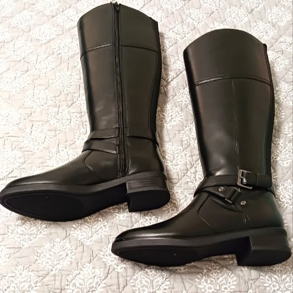 Bandolino Black Leather Riding Boots